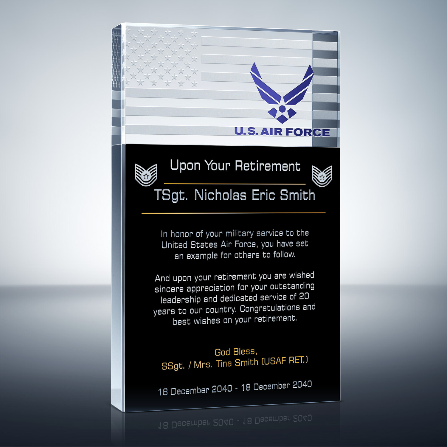 Us Air Force Sergeant Retirement Award Wording Ideas Diy