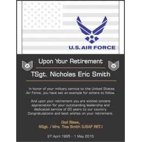 Air Force Retirement Plaque And Poem Samples Diy Awards