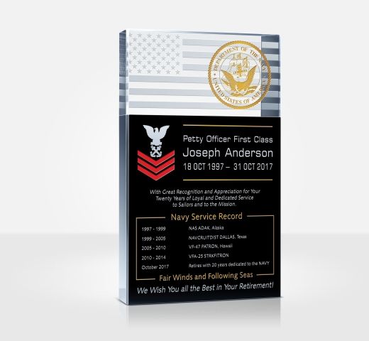 Navy Retirement Plaque and Poem Samples - DIY Awards