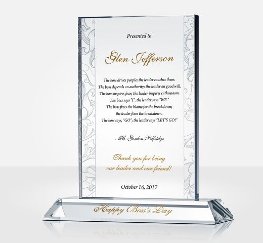 Happy Boss's Day Plaque - Diy Awards