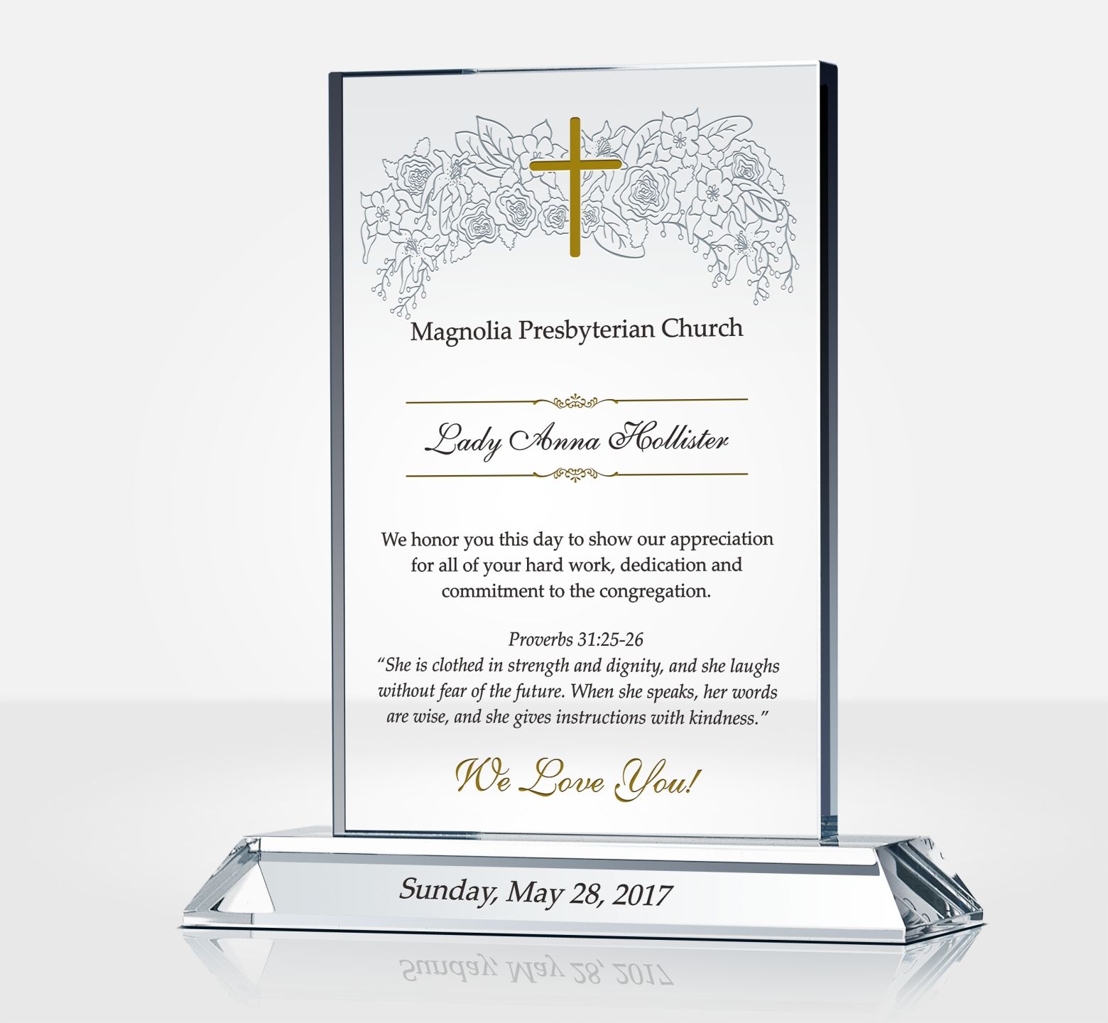 Tribute to Honor a Pastor's Wife - DIY Awards