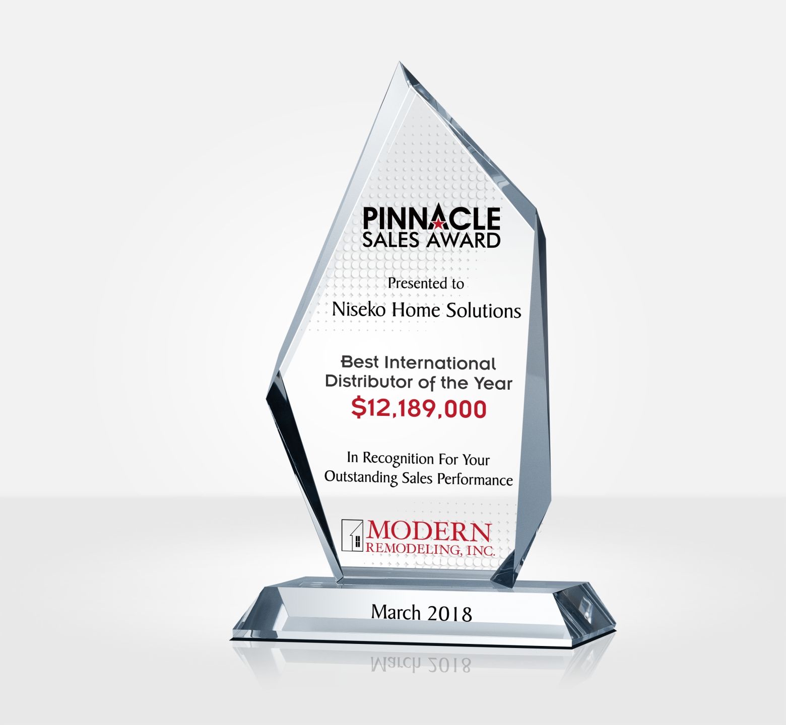 Crystal Pinnacle Sales Award Plaque - DIY Awards