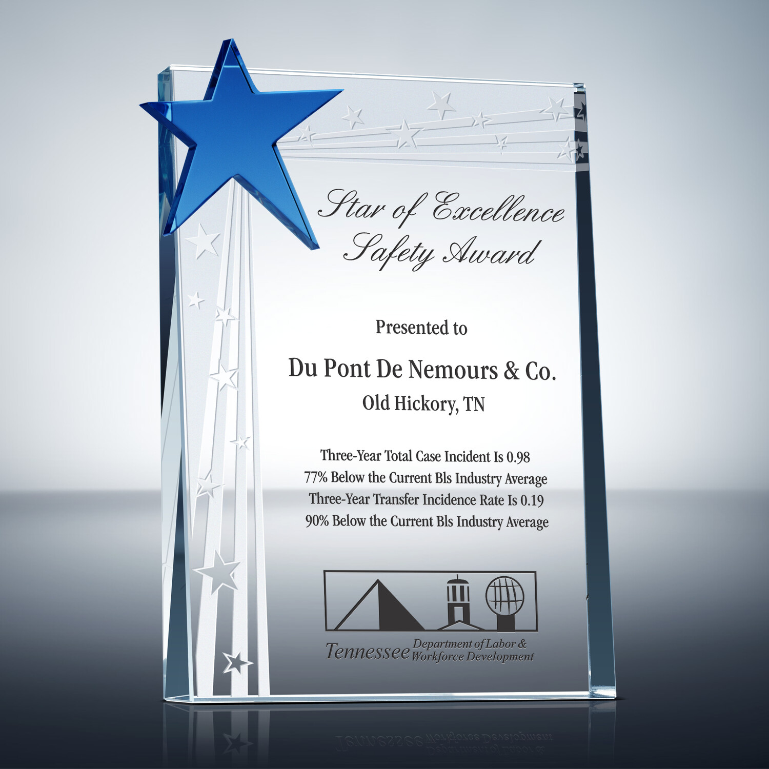 Star of Excellence Safety Award(#119-1) | Wording Ideas | DIY Awards