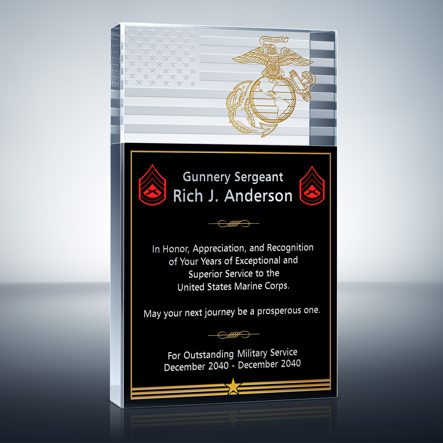 Marine Service Recognition Award (#294-1) | Wording Ideas | DIY Awards