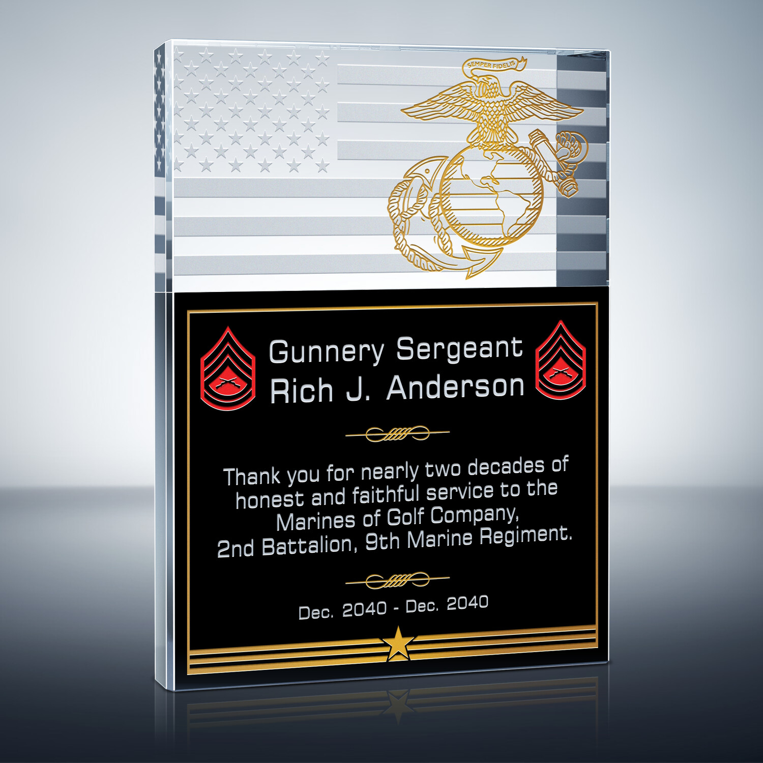 USMC Service Recognition Award (#307-1) | Wording Ideas - DIY Awards