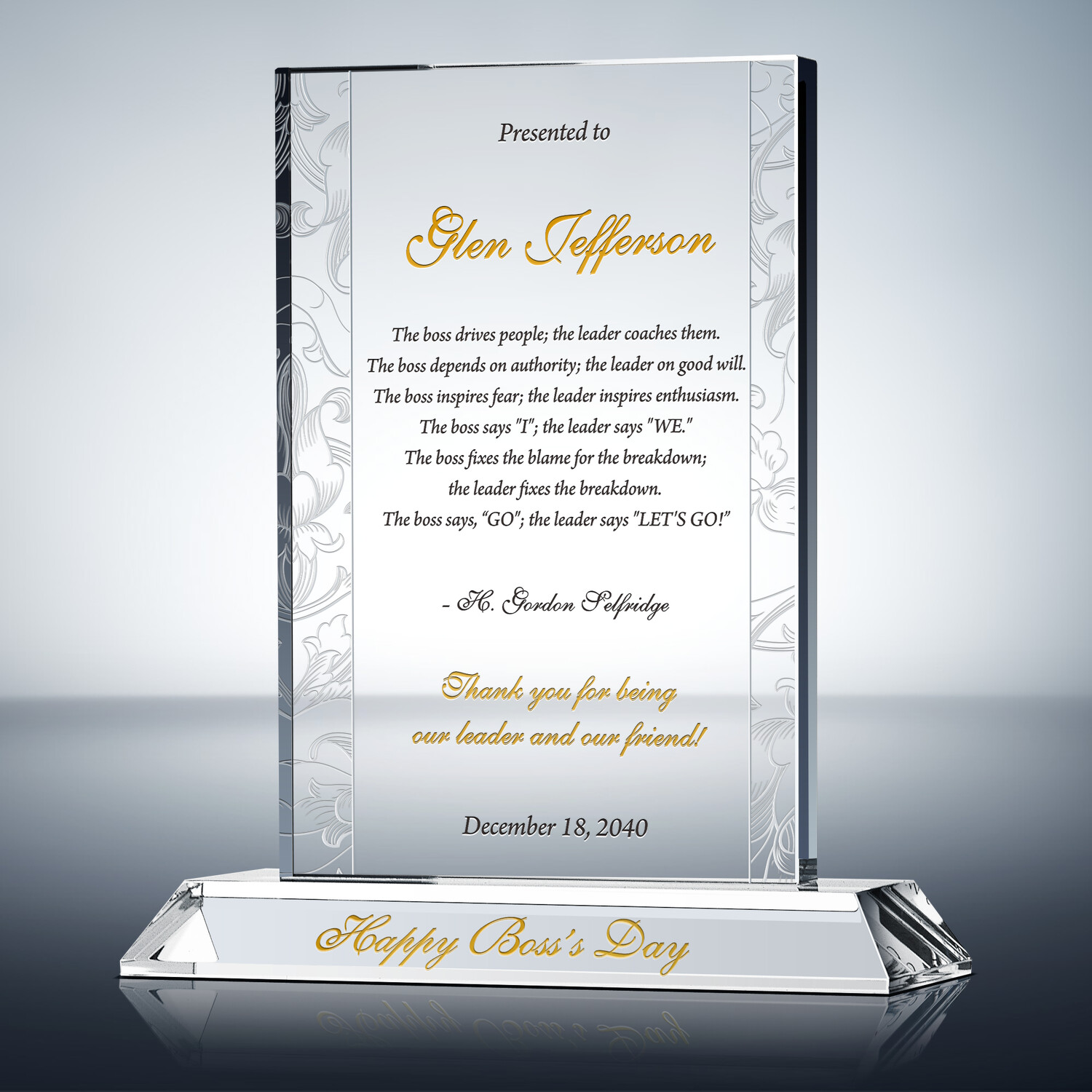 Unique Boss Appreciation Plaques with Sample Award Wording Ideas | DIY ...