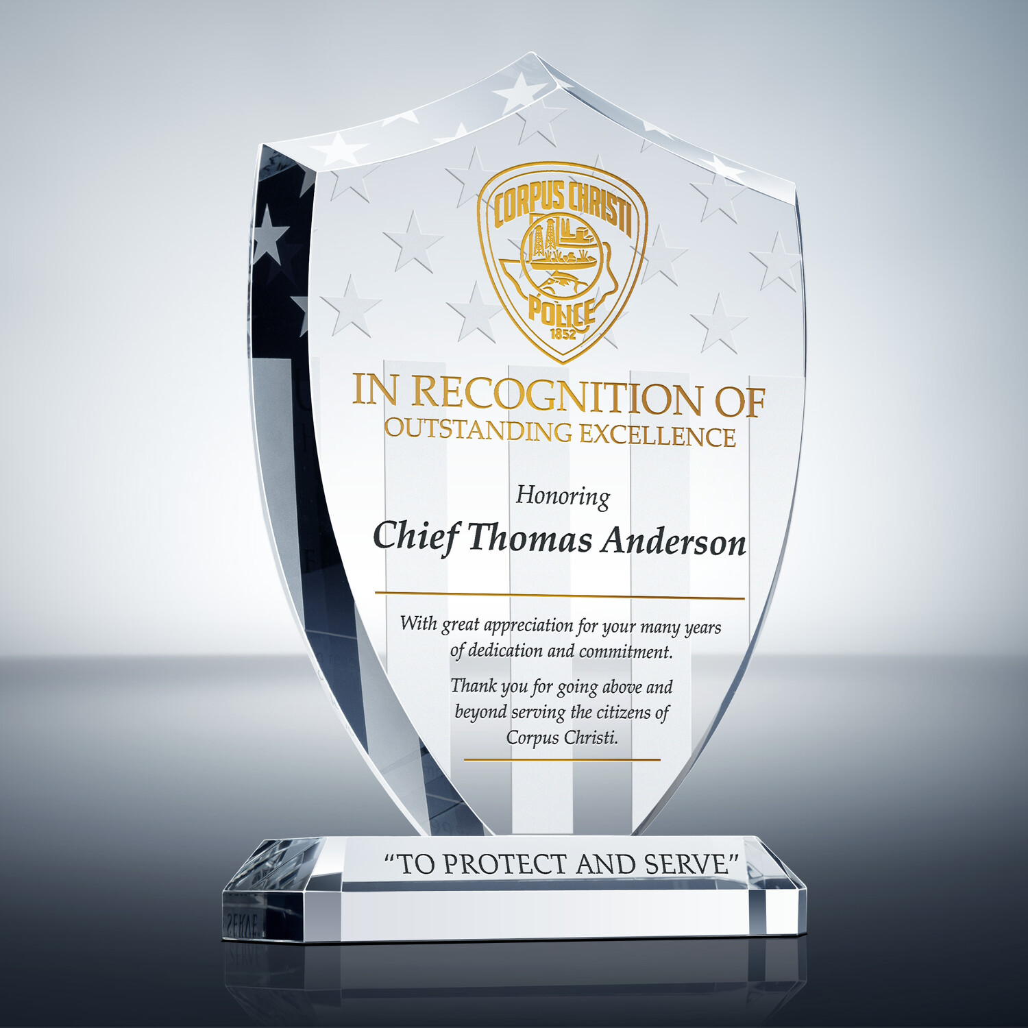 Police Shield Recognition Plaque (#462-1) | Wording Ideas | DIY Awards