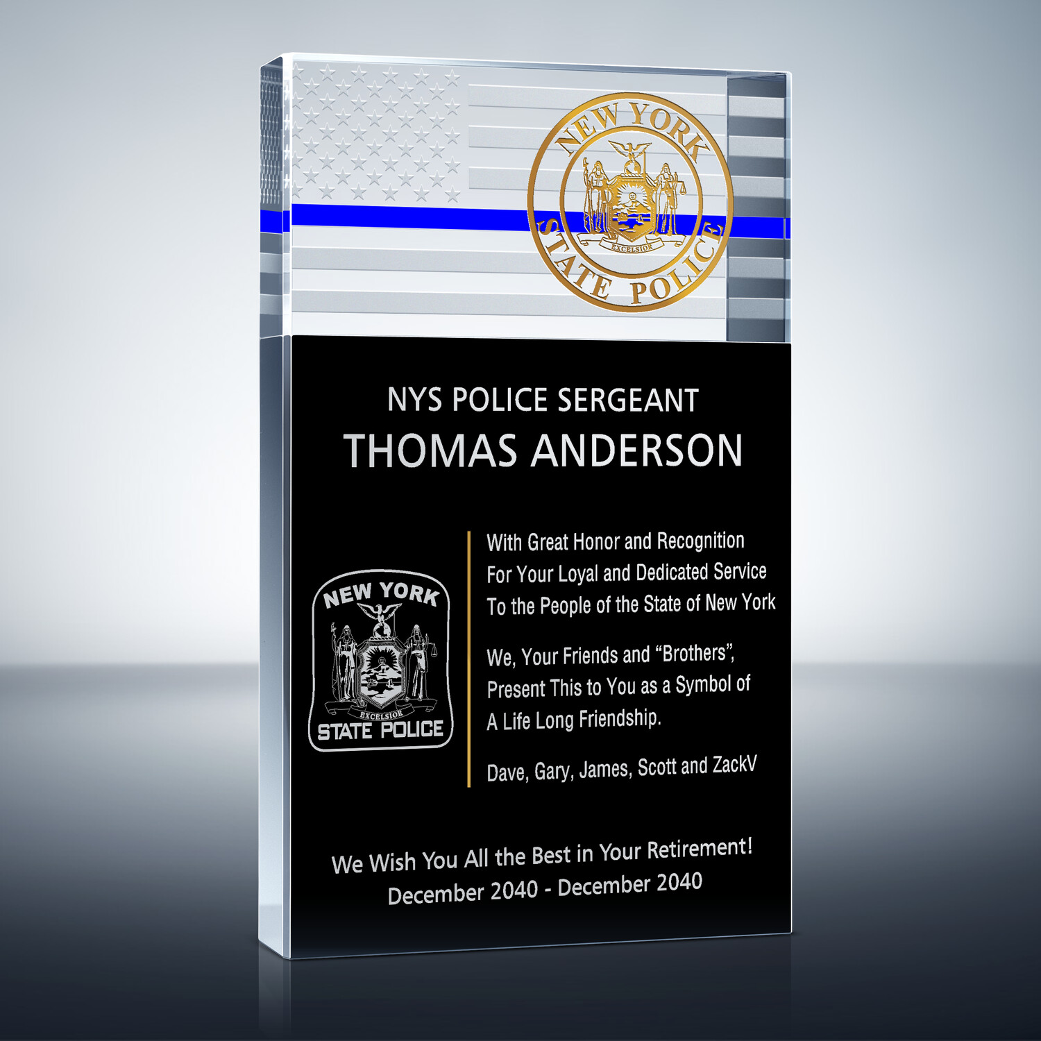 Unique NYPD Officer Retirement Gift 466 2 Wording Ideas DIY Awards