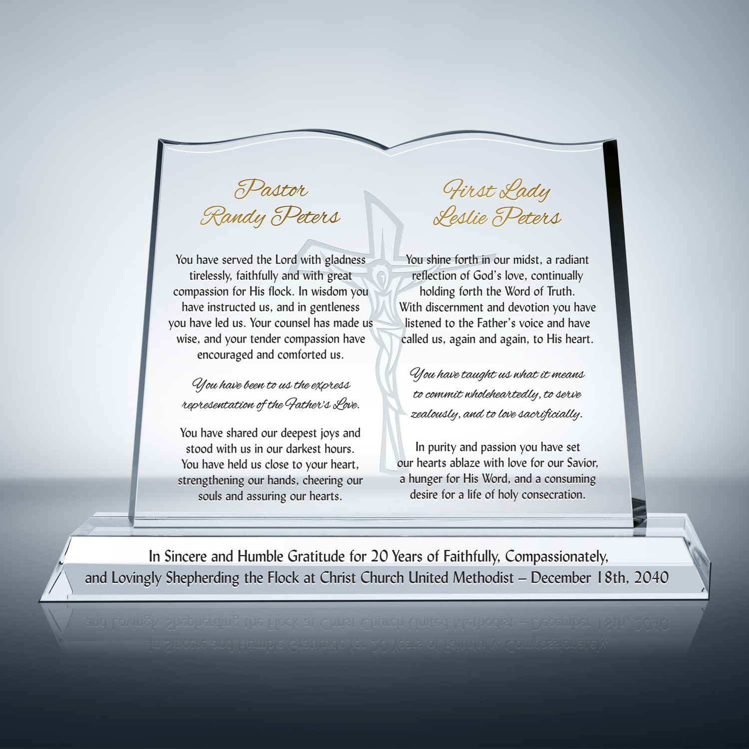 Pastor And Wife Anniversary Gift Plaque (#625-1) | Wording Ideas - DIY ...