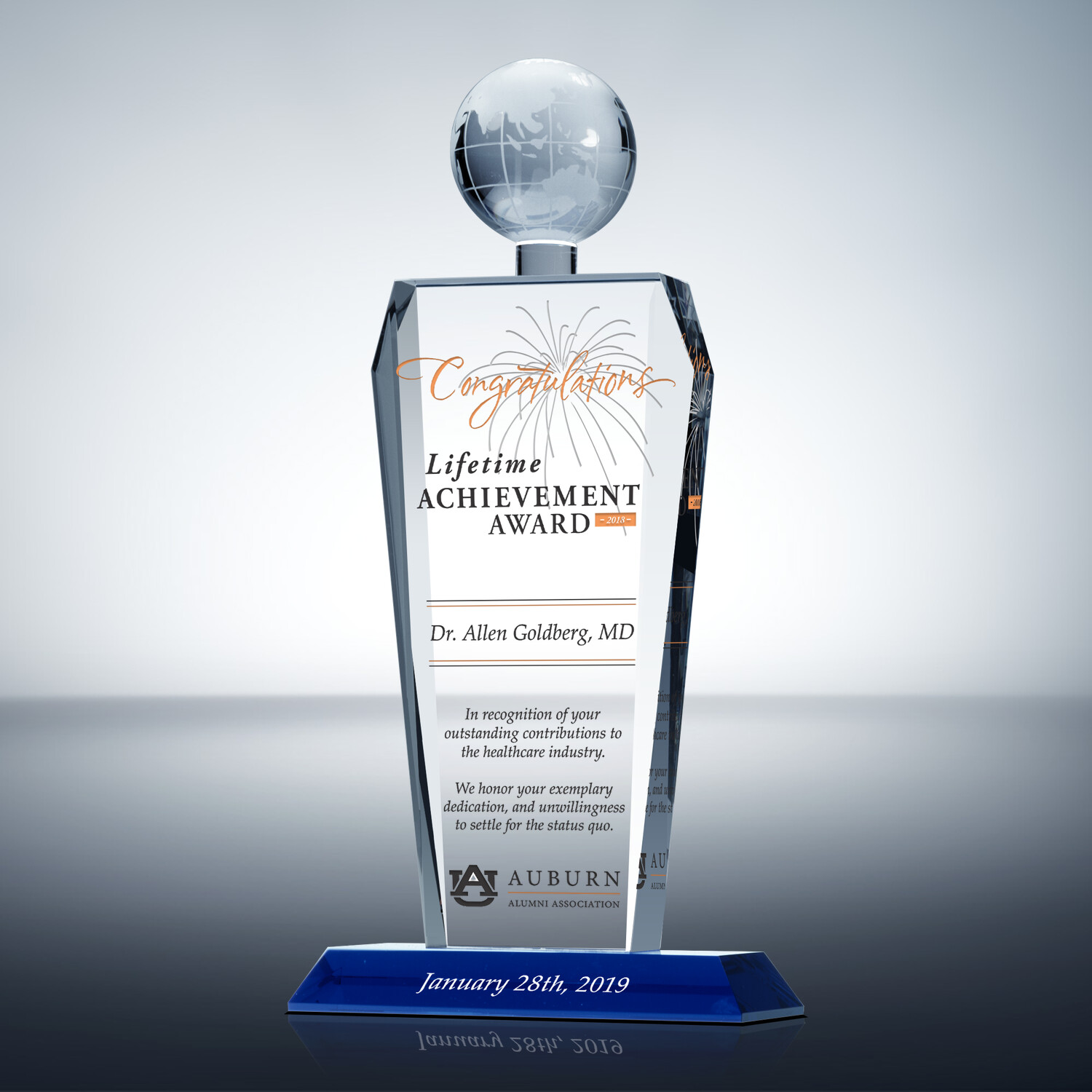 Crystal Globe Lifetime Achievement Awards | Wording Ideas - DIY Awards