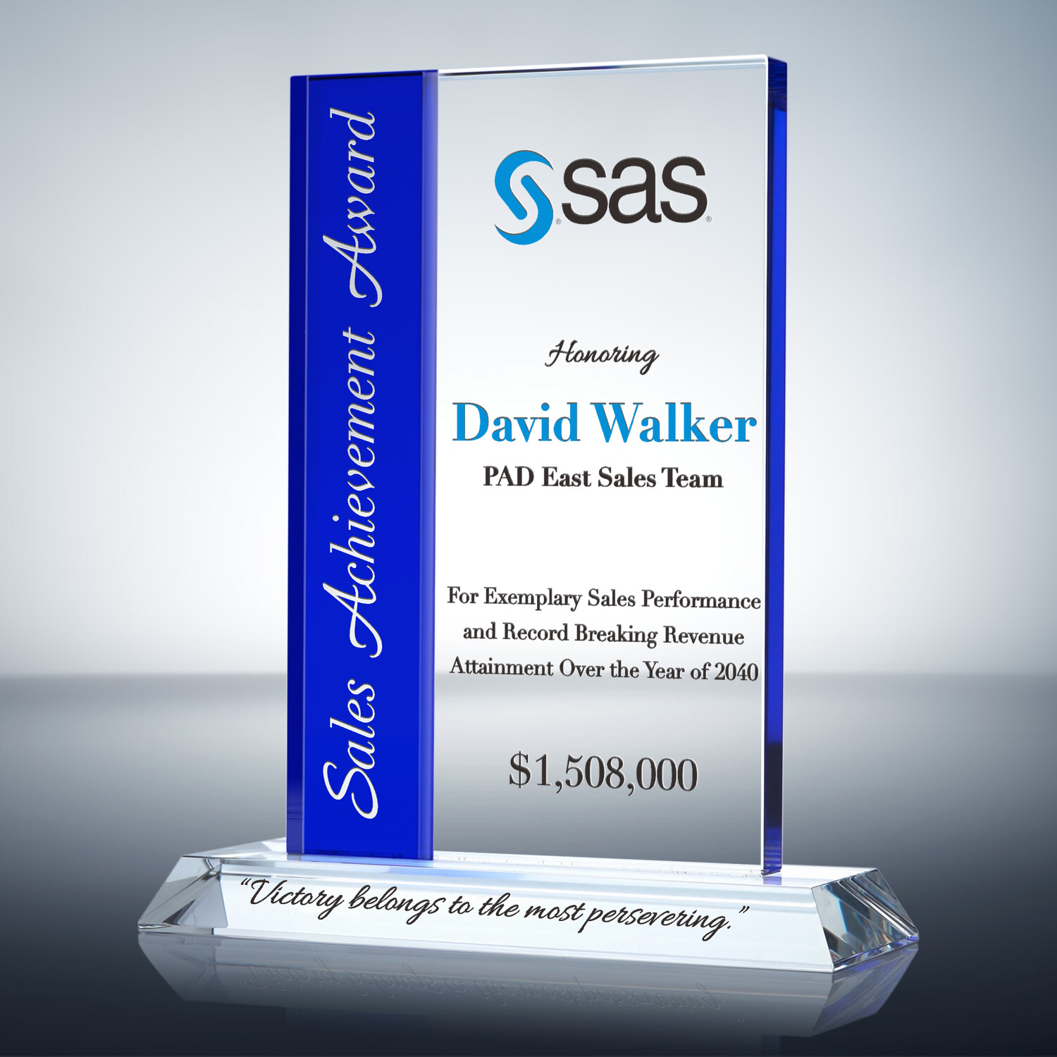 Sales Achievement Award Plaque (#009-1) | Wording Ideas | DIY Awards