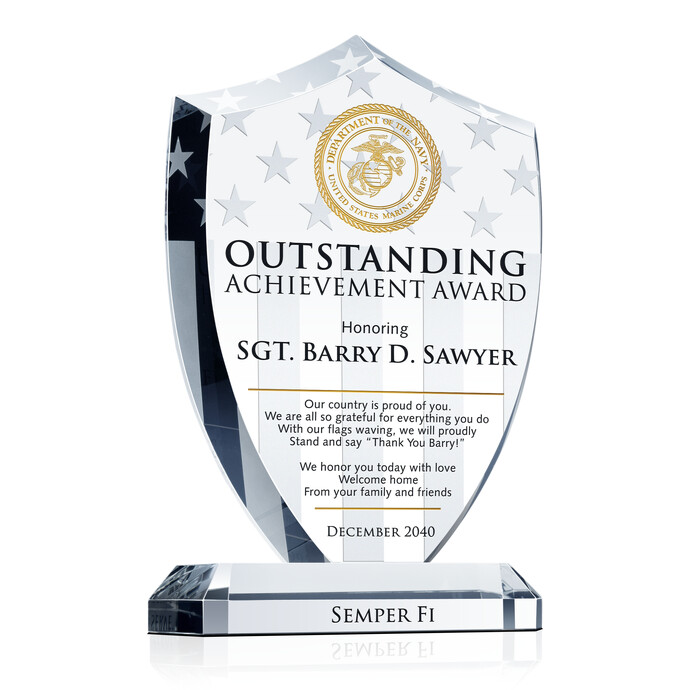 Shield Recognition Plaques for Marine Corps Service | DIY Awards