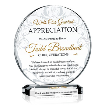 Unique Boss Appreciation Plaques with Sample Award Wording Ideas | DIY ...