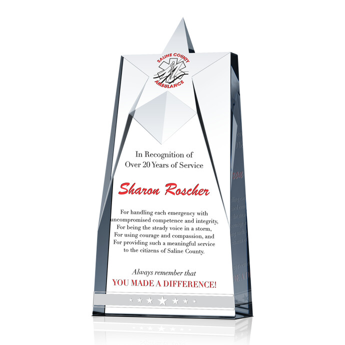 Star Firefighter Recognition Award Plaque | DIY Awards