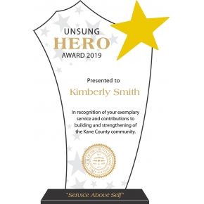 Crystal Unsung Hero Award Plaque - DIY Awards